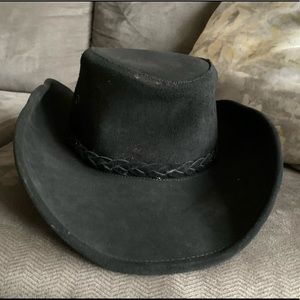 Women's leather dress cowboy hat